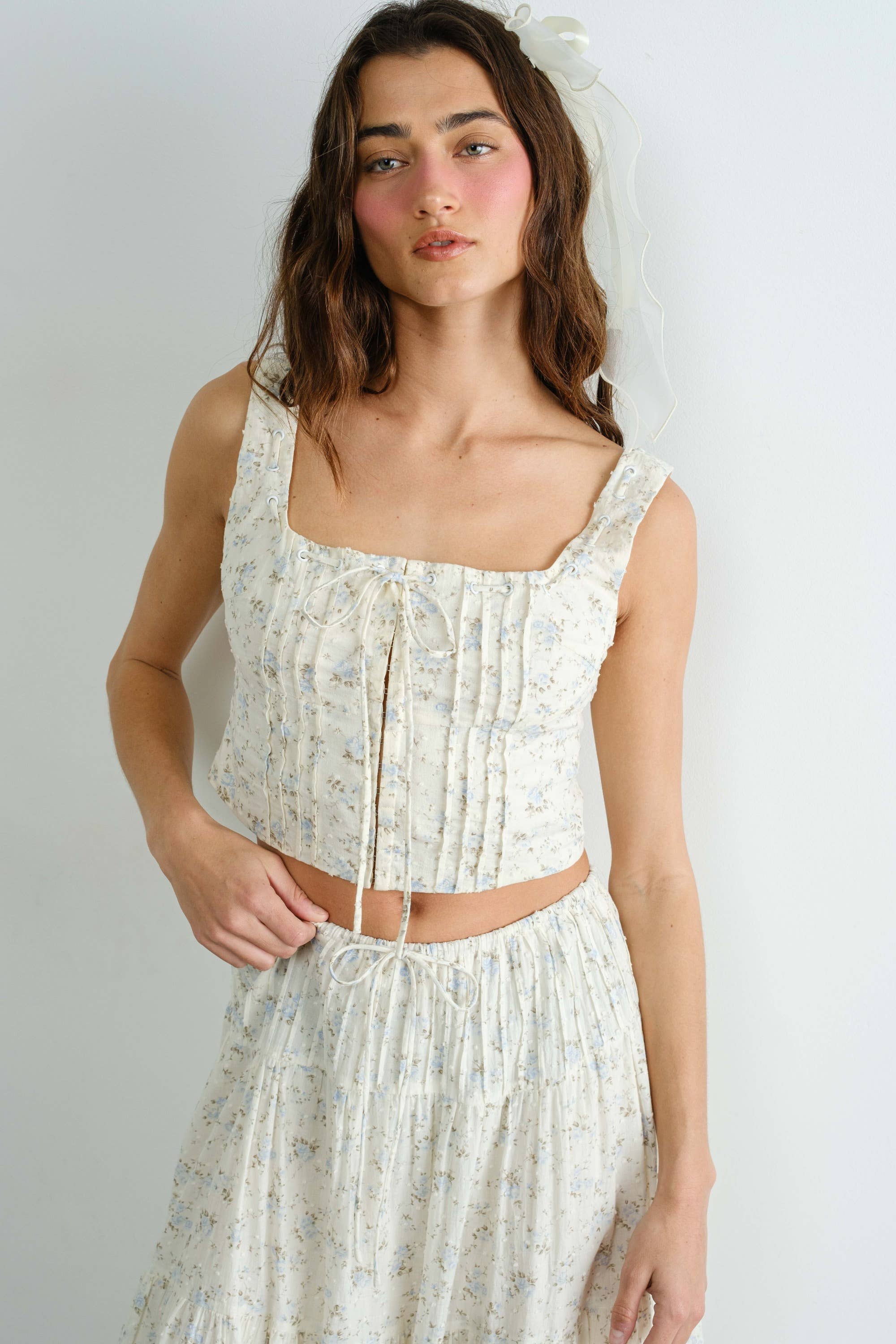 Florence | Cotton Floral Textured Top