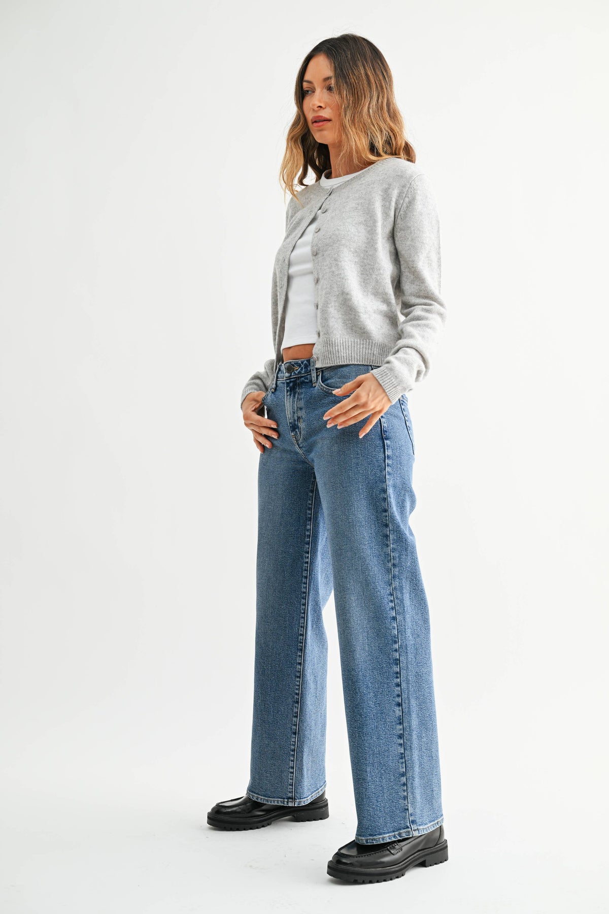 MD | Mid Rise Slim Wide Leg