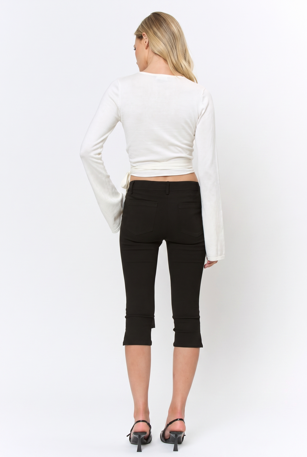 Regina | Studded Wrap Long Leeve Sweater Top