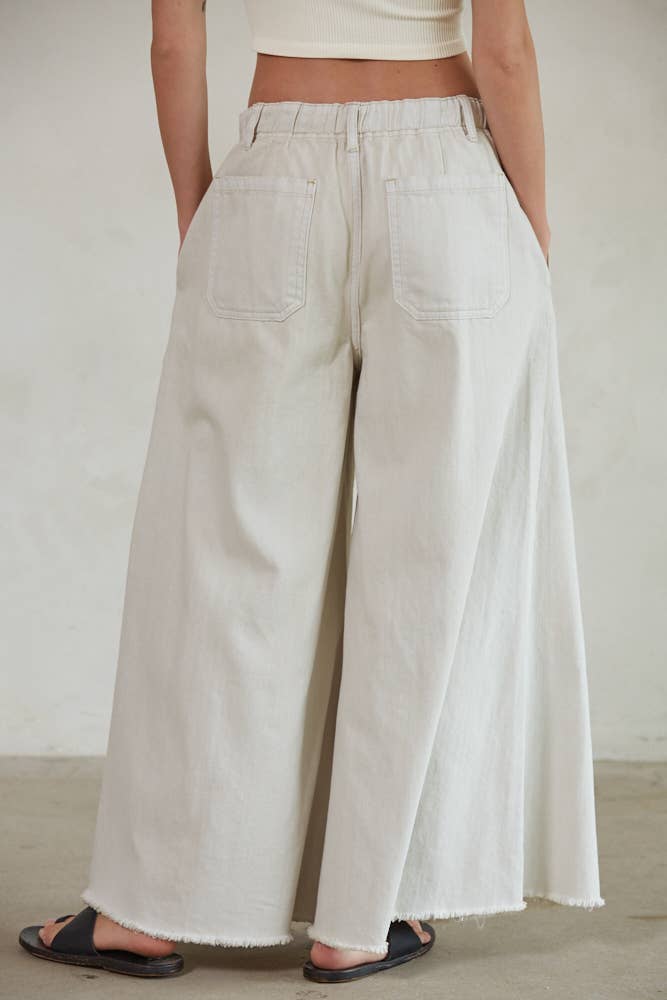 Drew | Cotton Denim Wide Leg Pants