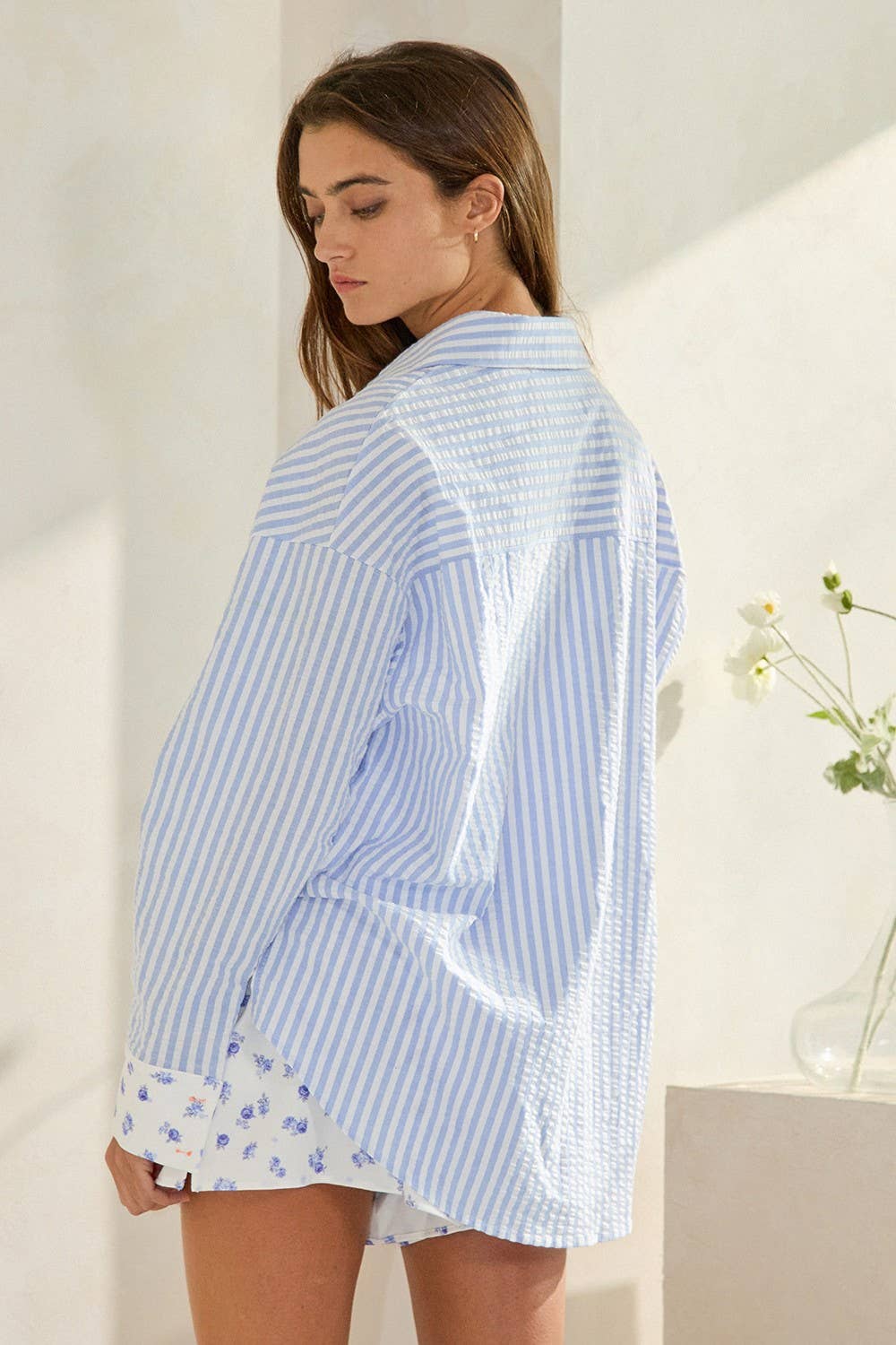 Bea | Floral Print Elastic Waist Band Woven Shorts