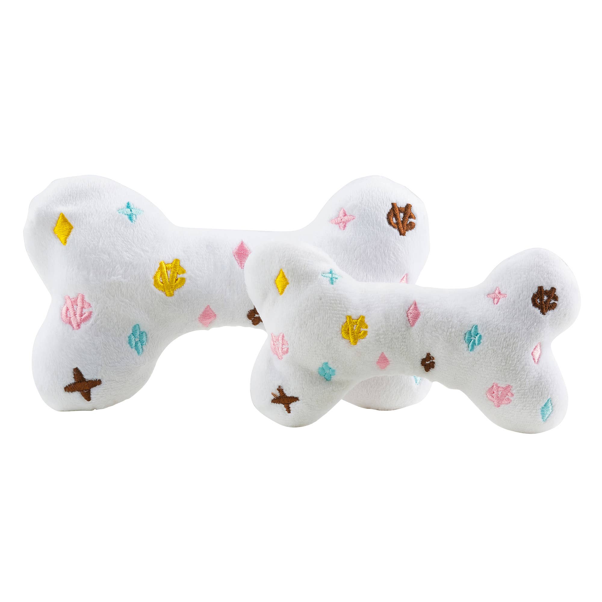 Chewy Vuiton Bones Squeaker Dog Toy