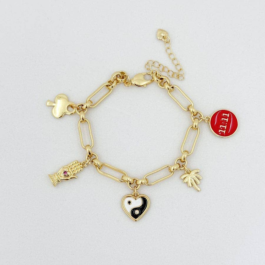 Yin and Yang Charm Bracelet 6.5'