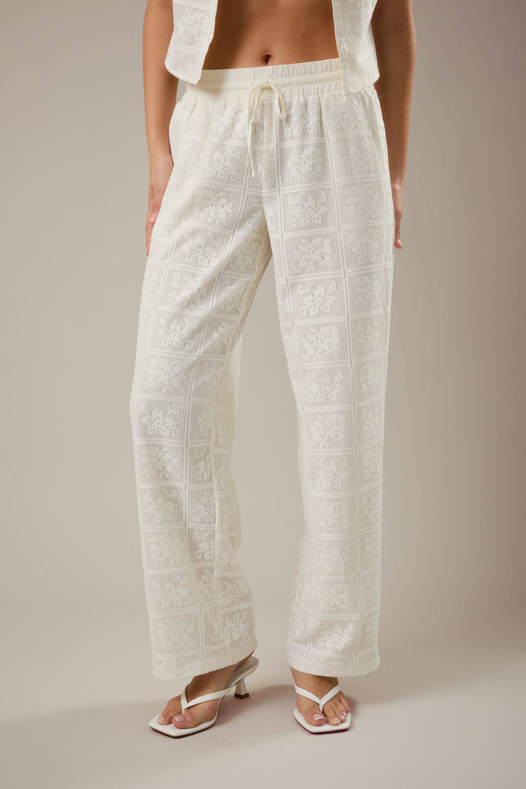 Lane | Low Rise Crochet Wide Leg Pants