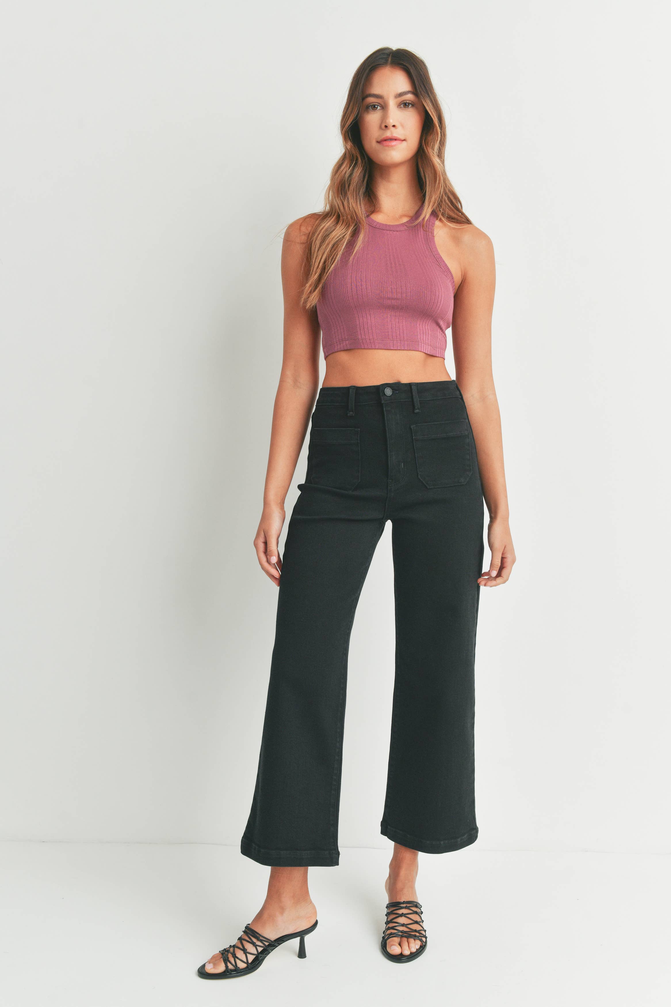 BLK | Patch Pocket Wide Leg