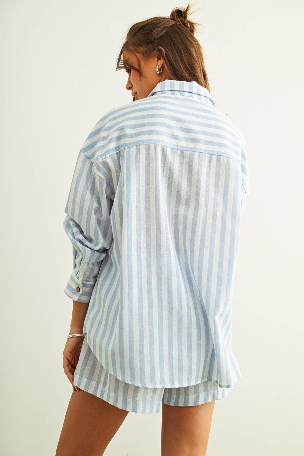 Breezy | 100% Cotton Striped Button Down