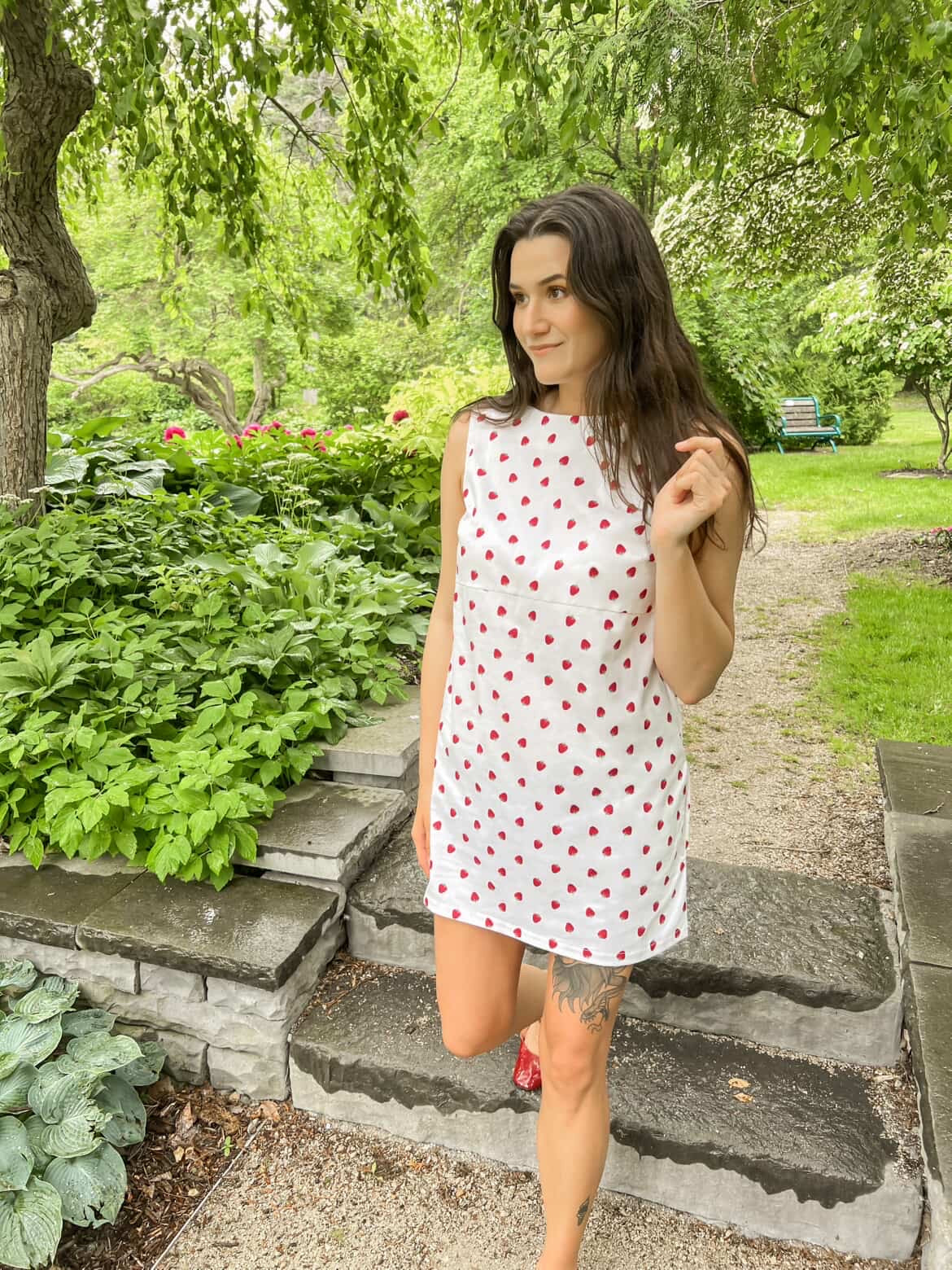 Arelia | Strawberry Print Handmade Dress