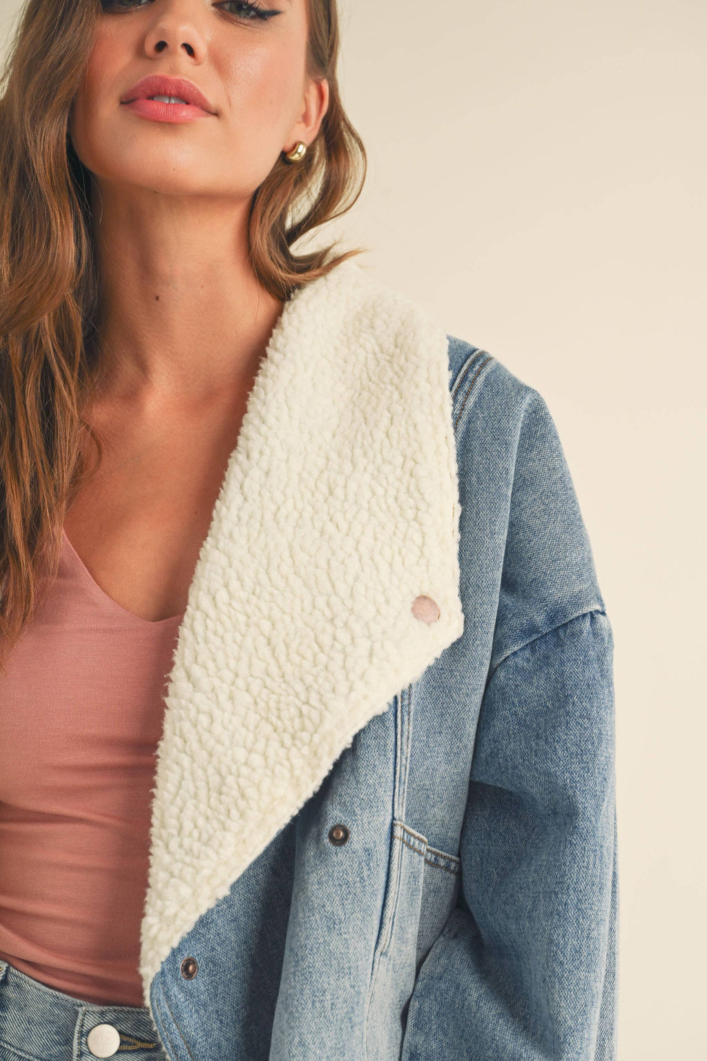 Cindy | Sherpa Lined Denim Jacket