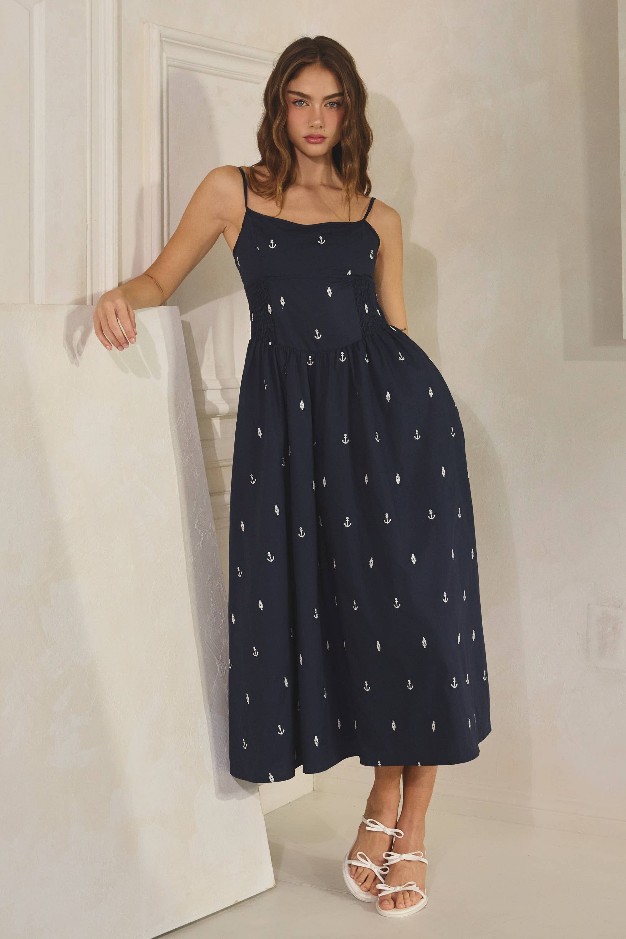 Anchor | Embroidered Maxi Dress 100% Cotton