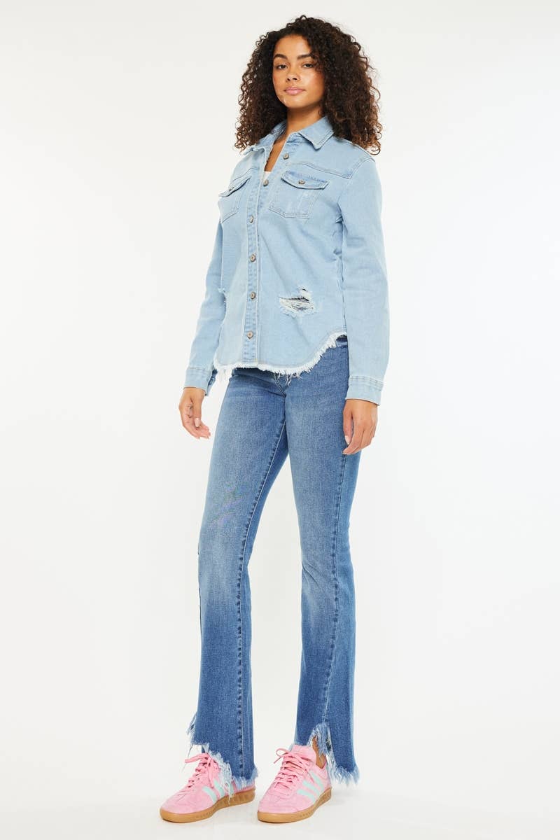 Denim Button Down Shirt Light Wash