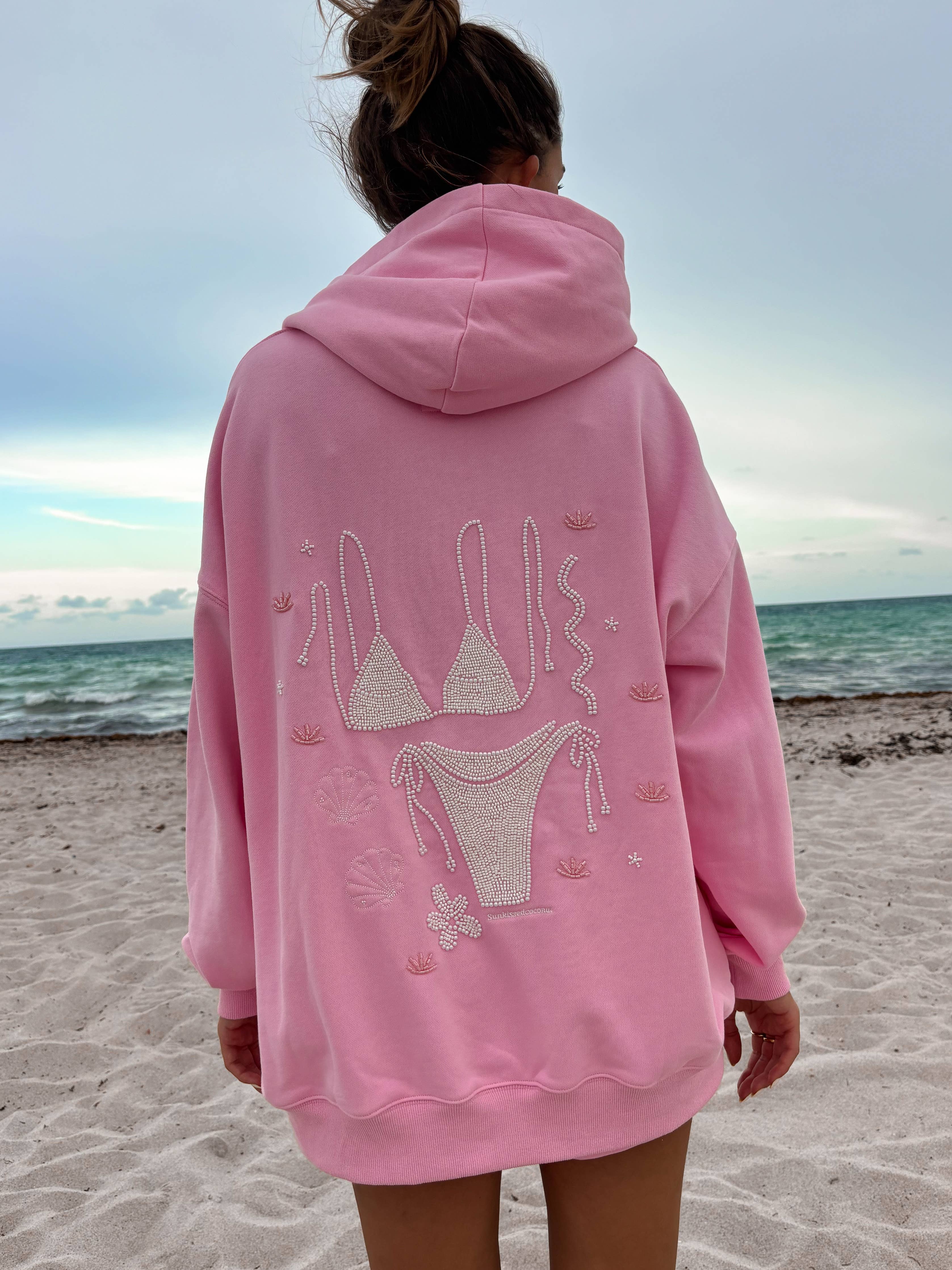 Lottie | Pink Bikini Beaded Hoodie