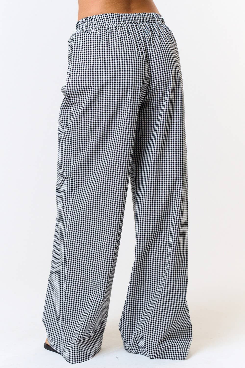 Cozie | Gingham Plaid Wide Leg Lounge Pant