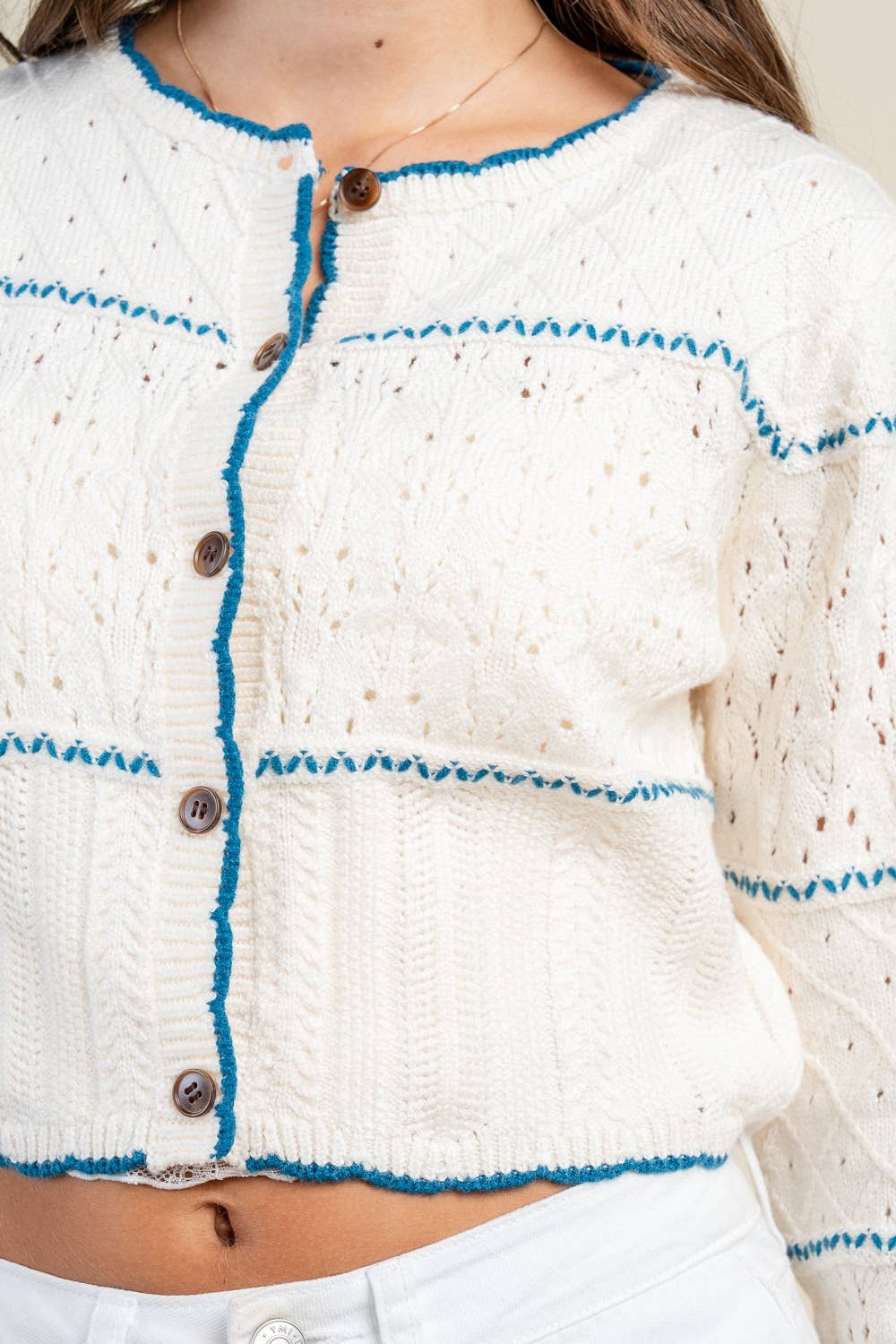 Madison |  Cropped Button Down Top