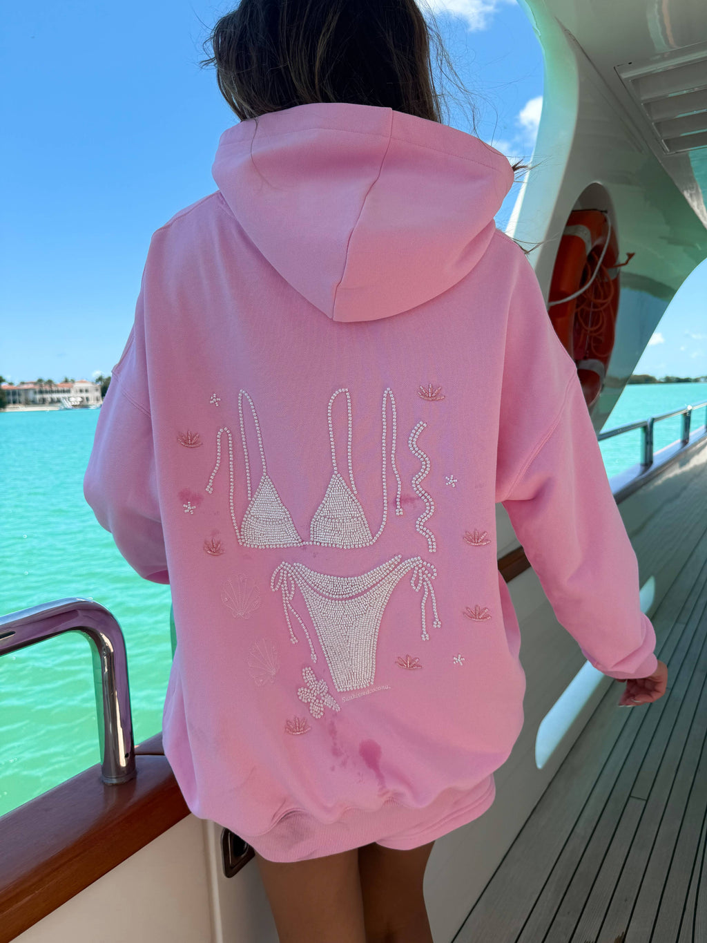 Lottie | Pink Bikini Beaded Hoodie