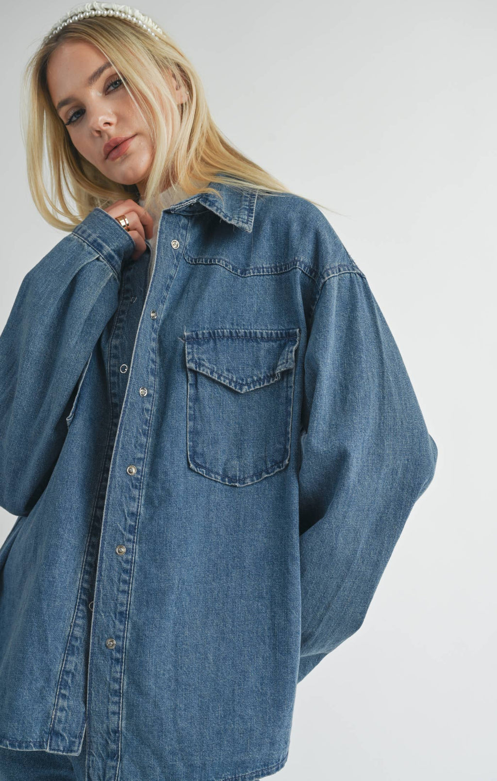 Selfless Oversized Denim Shacket 100% Cotton