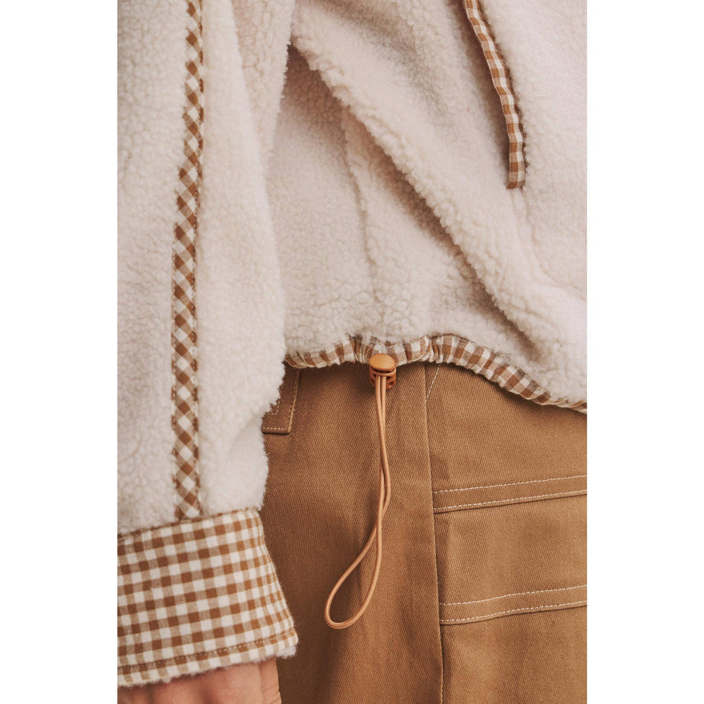 Cabin | Gingham Sherpa Half-Zip