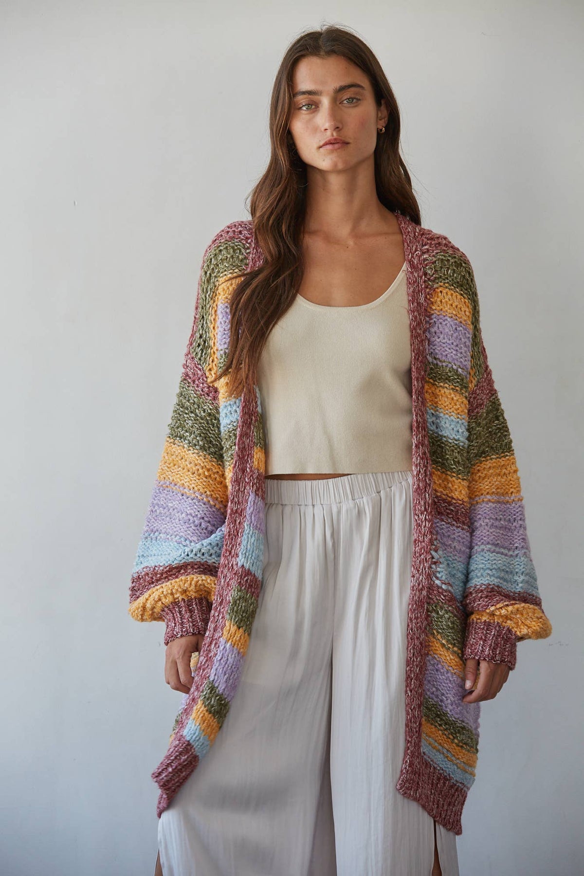 Wiley | Knit Sweater Striped Long Sleeve Cardigan