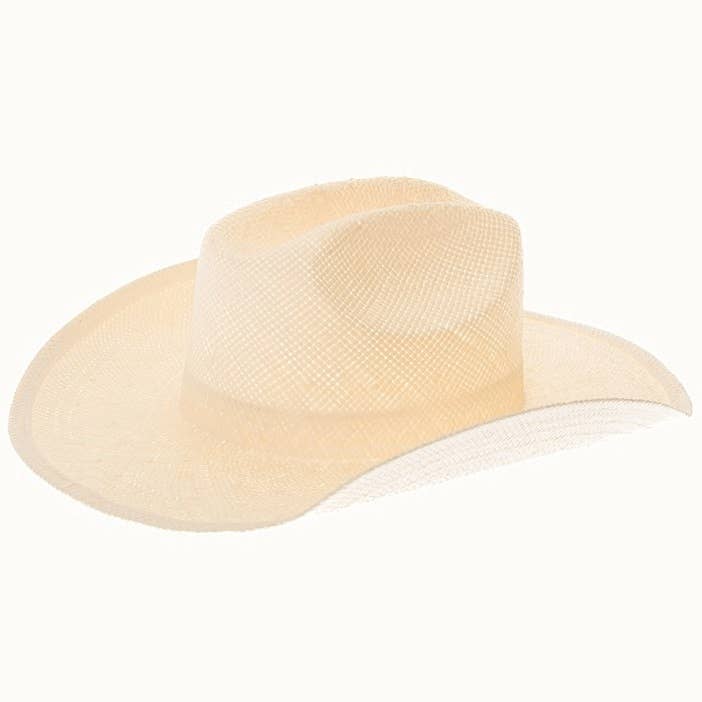 Handmade Western Smooth Toyo Straw Cowboy Hat, Adjustable