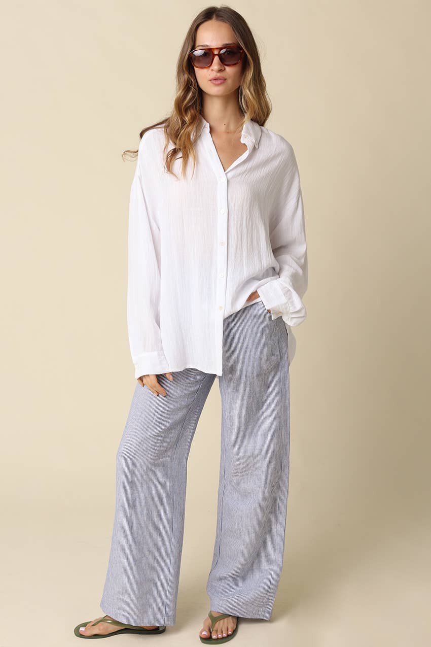 Sky | Linen Wide Leg Pants