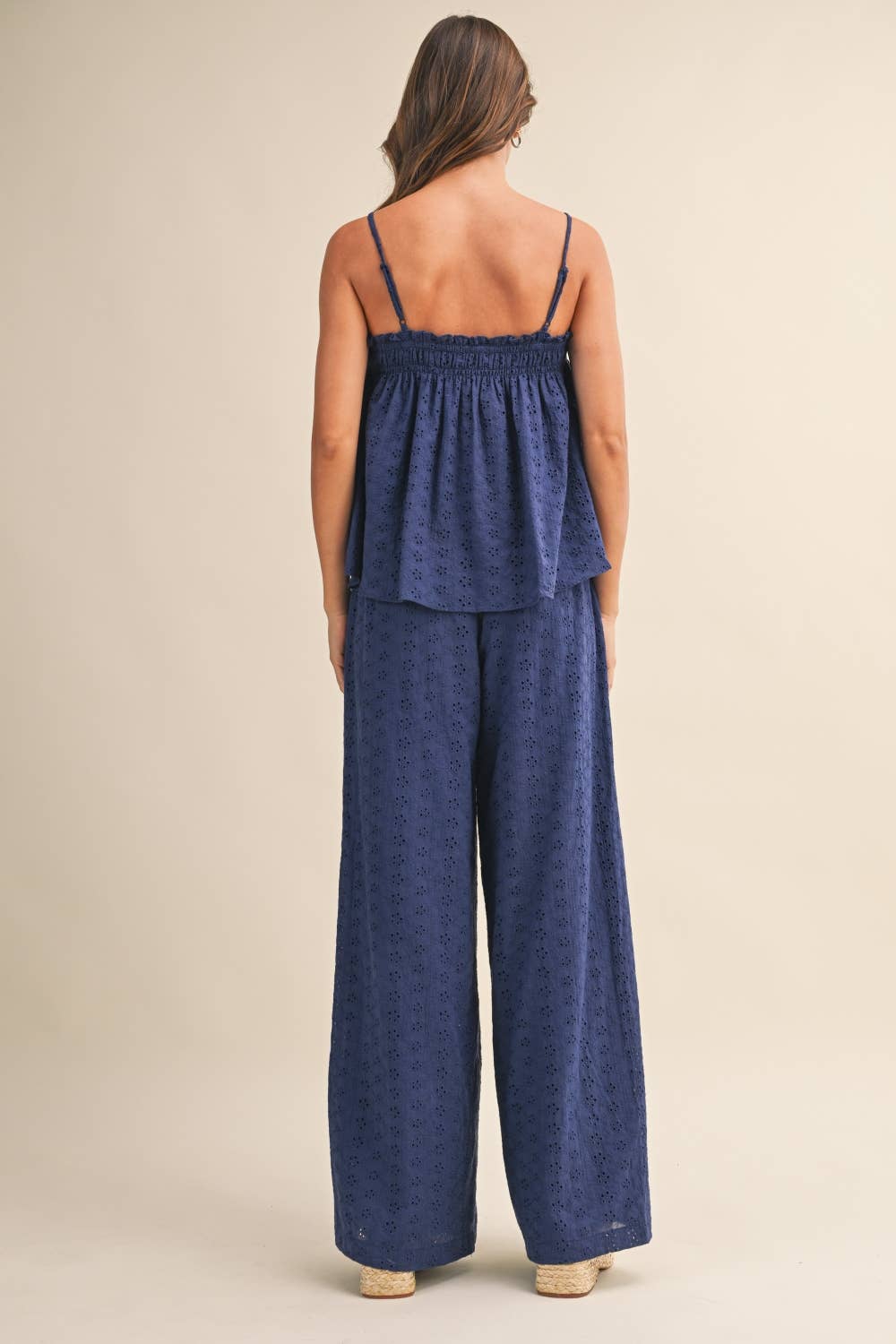 Palmer | Eyelet Top and Wide Pants Set 100% Cotton