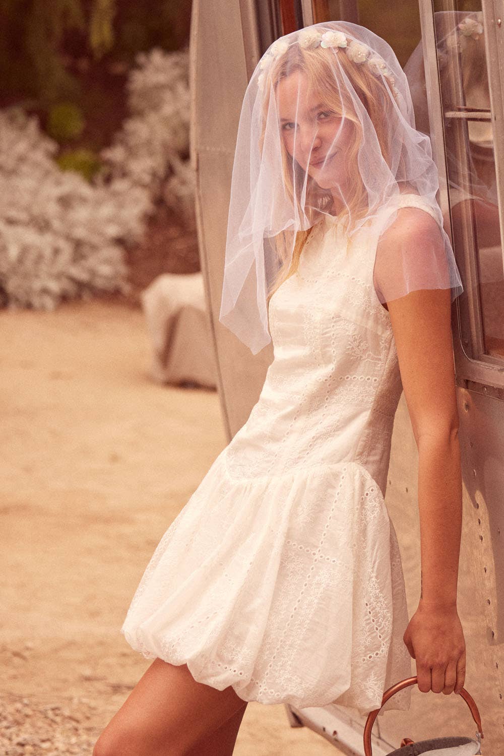 Darling | Eyelet Lace Boatneck Drop-Waist Dress