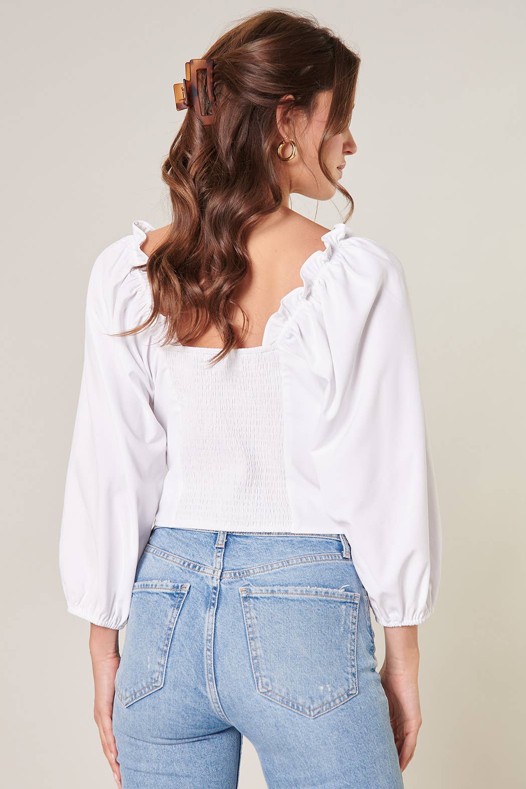 Eliana | Balloon Sleeve Bustier Top