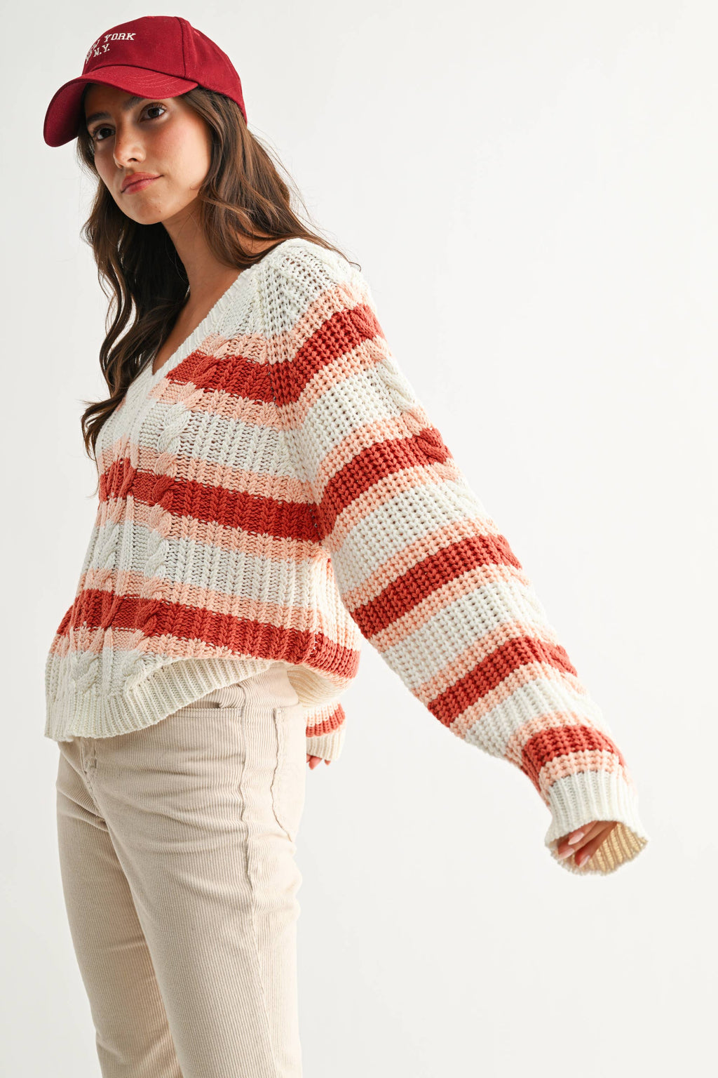 Sunset | Stripe Chunky Knit Sweater