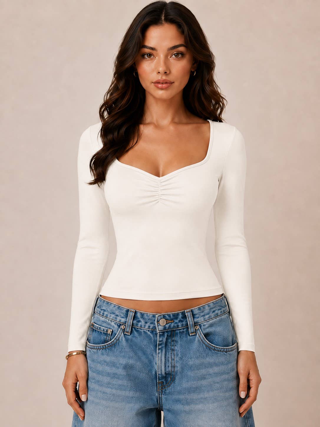 Sweetheart | Ruched Long Sleeve Top