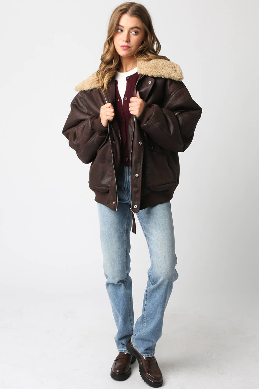 Aspen | Pu Bomber Jacket