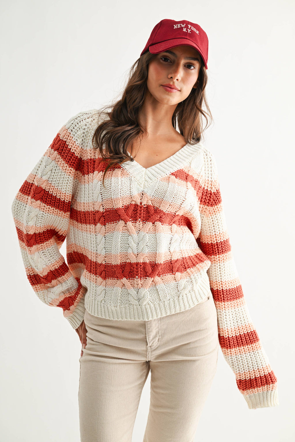 Sunset | Stripe Chunky Knit Sweater