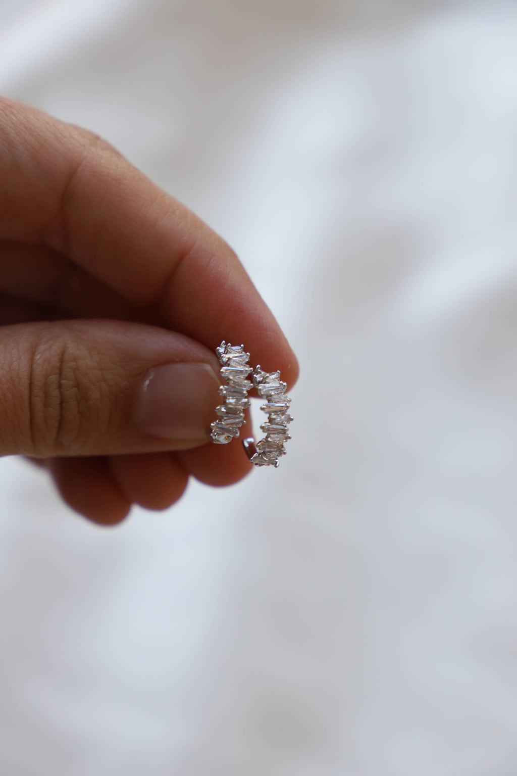Lindsay | Tapered Baguette CZ Hoops