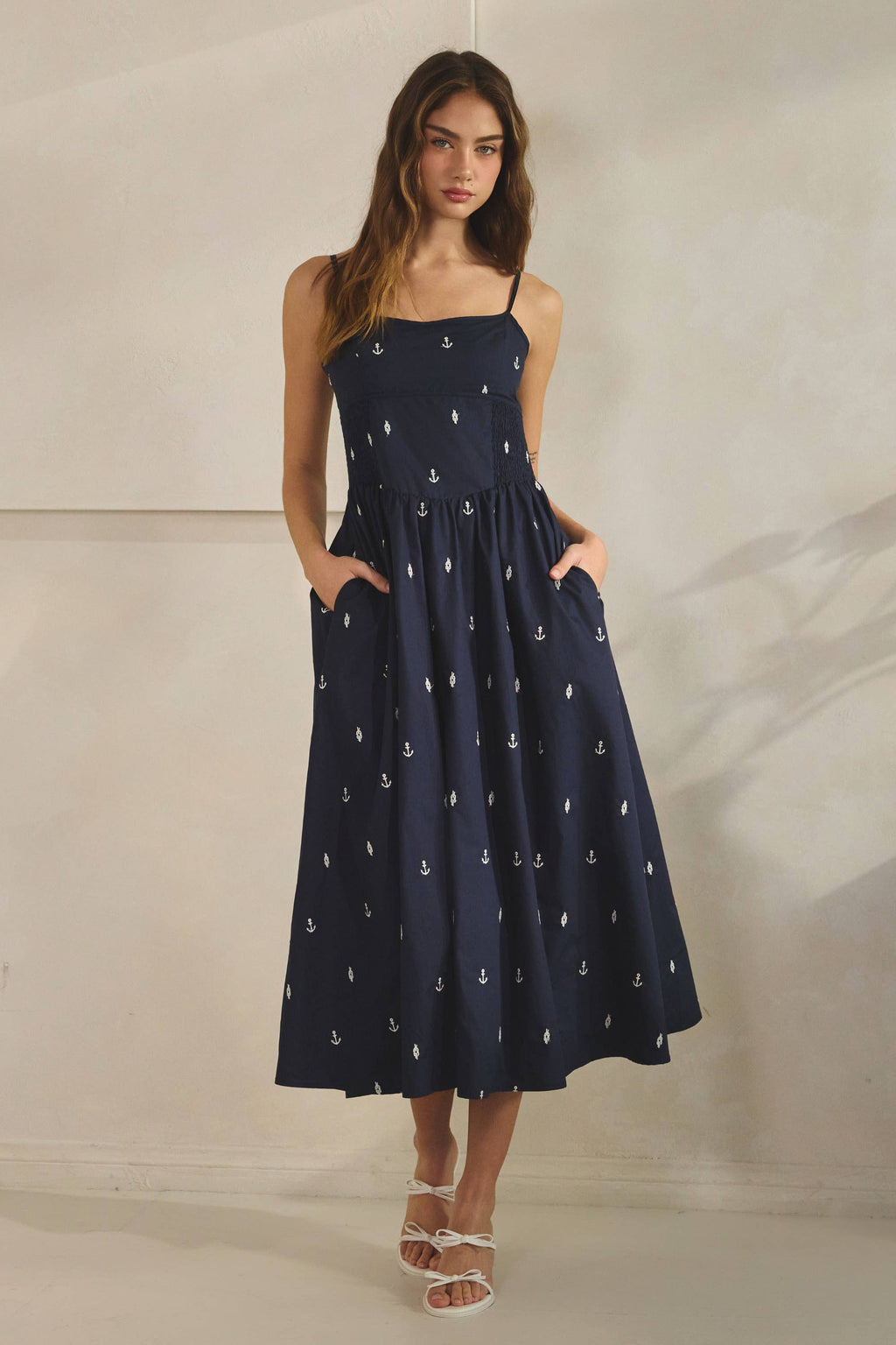 Anchor | Embroidered Maxi Dress 100% Cotton