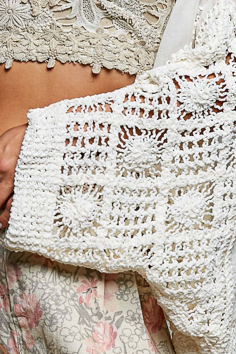 Chenille | Embroidered Crochet Cardigan