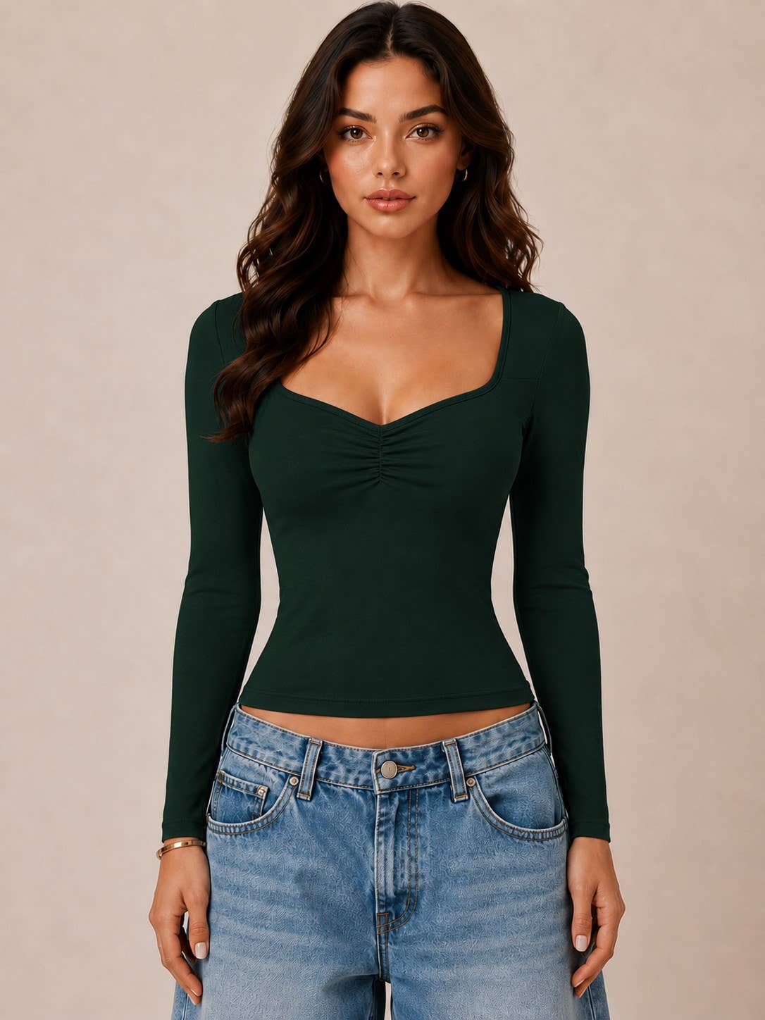 Sweetheart | Ruched Long Sleeve Top