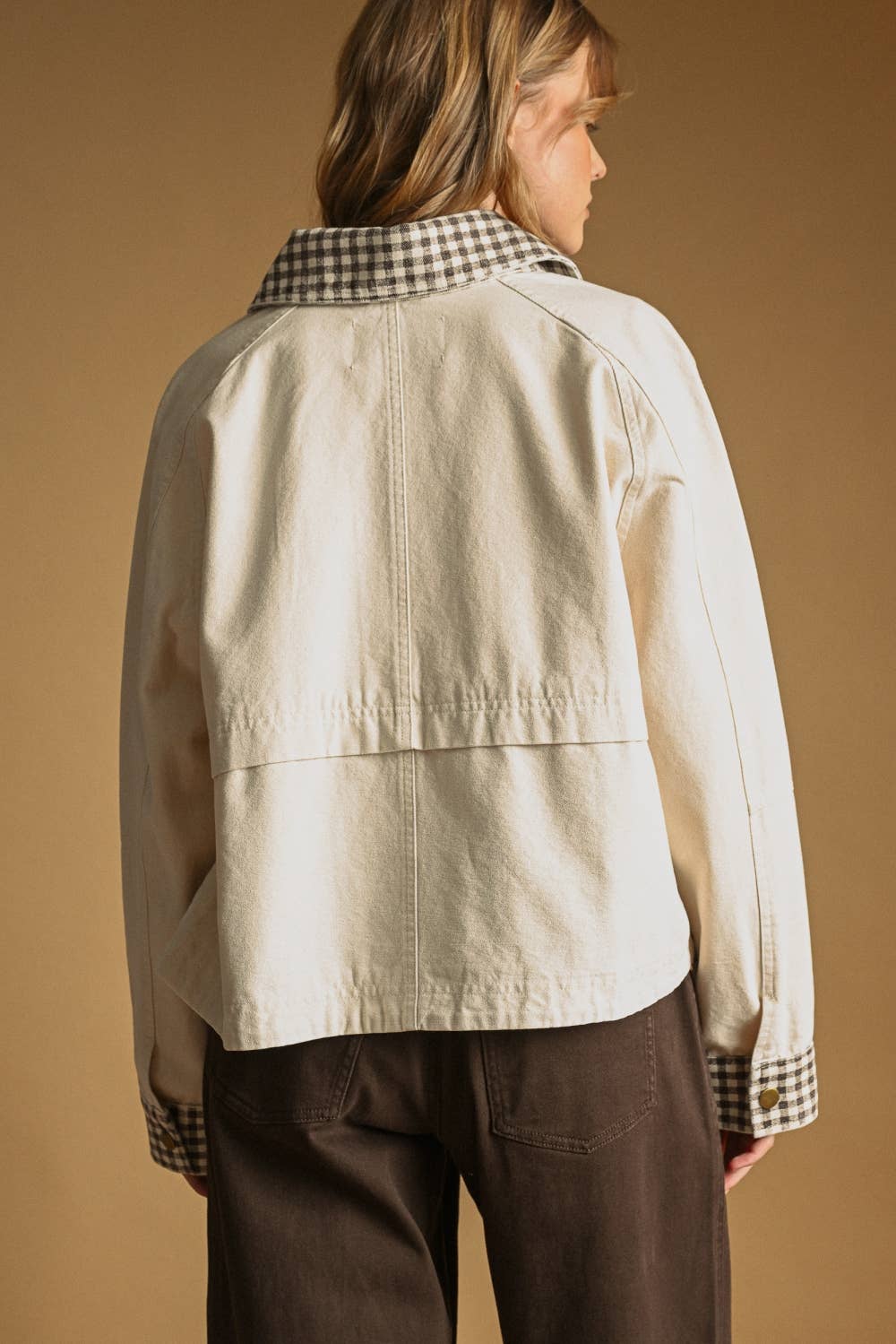 Esmé | 100% Cotton Gingham Collared Twill Jacket