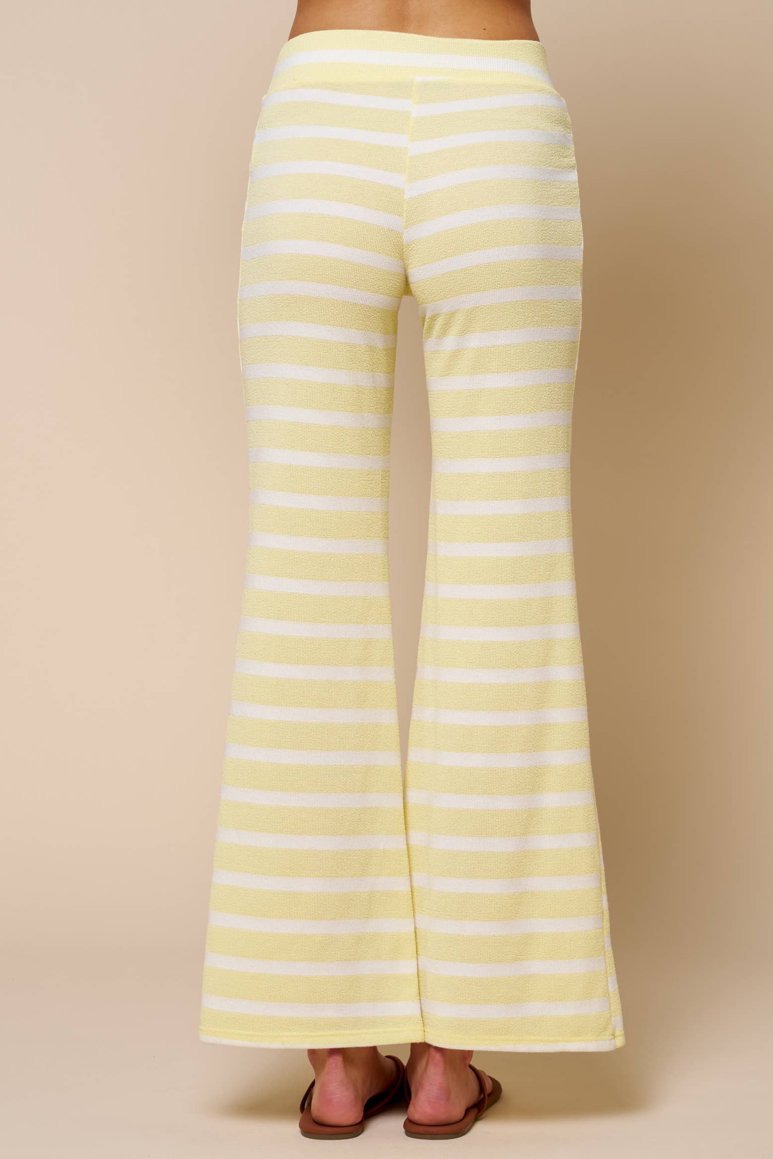 Mabel | Striped Short Sleeve Knit Top & Flare Pant Set