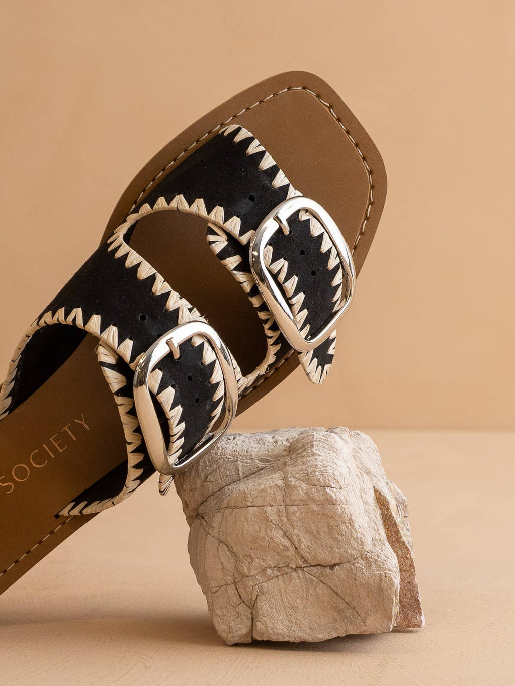 The Tivoli Black | Fun Double Buckle Sandal