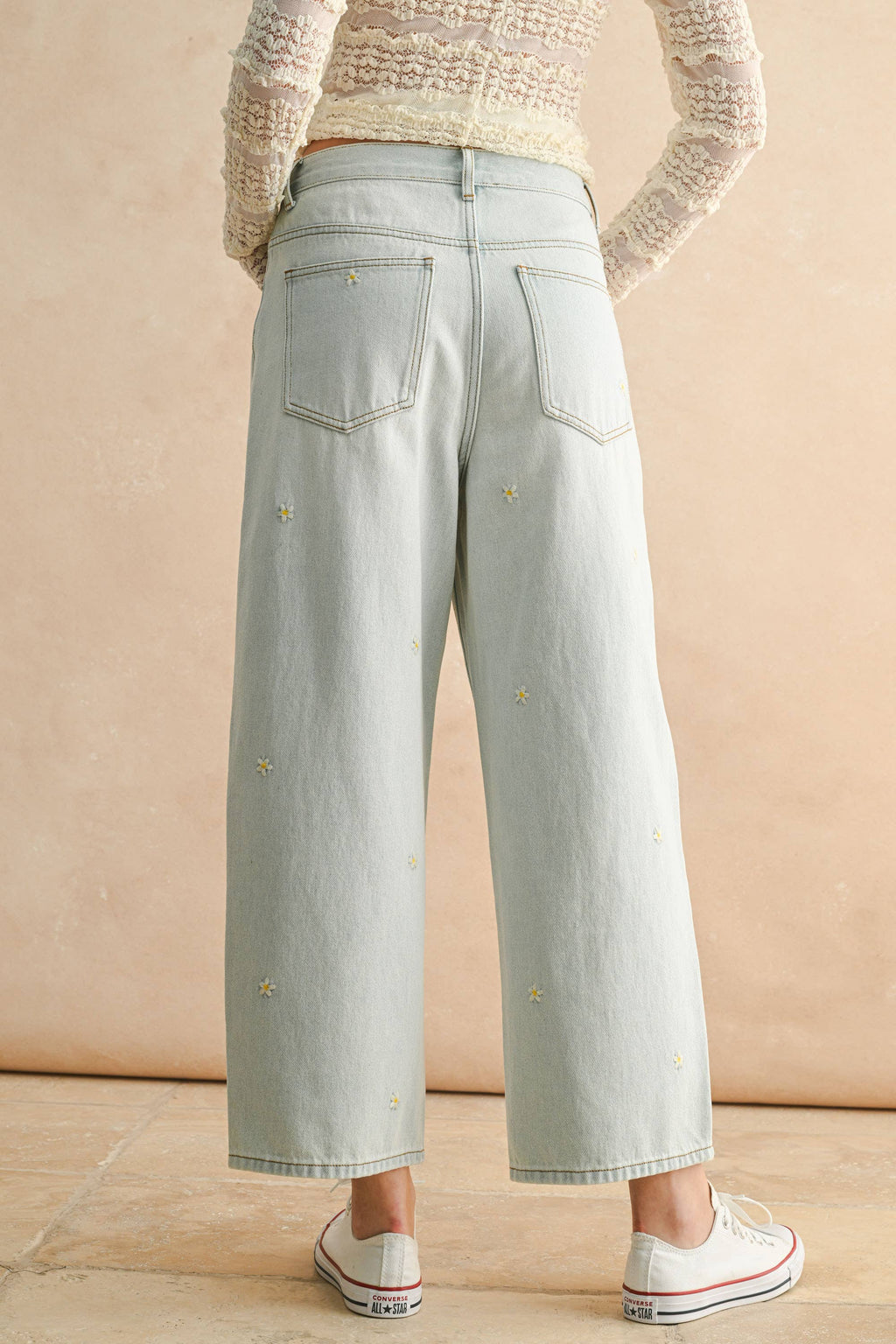 Daisy | Flower Embroidery Pants