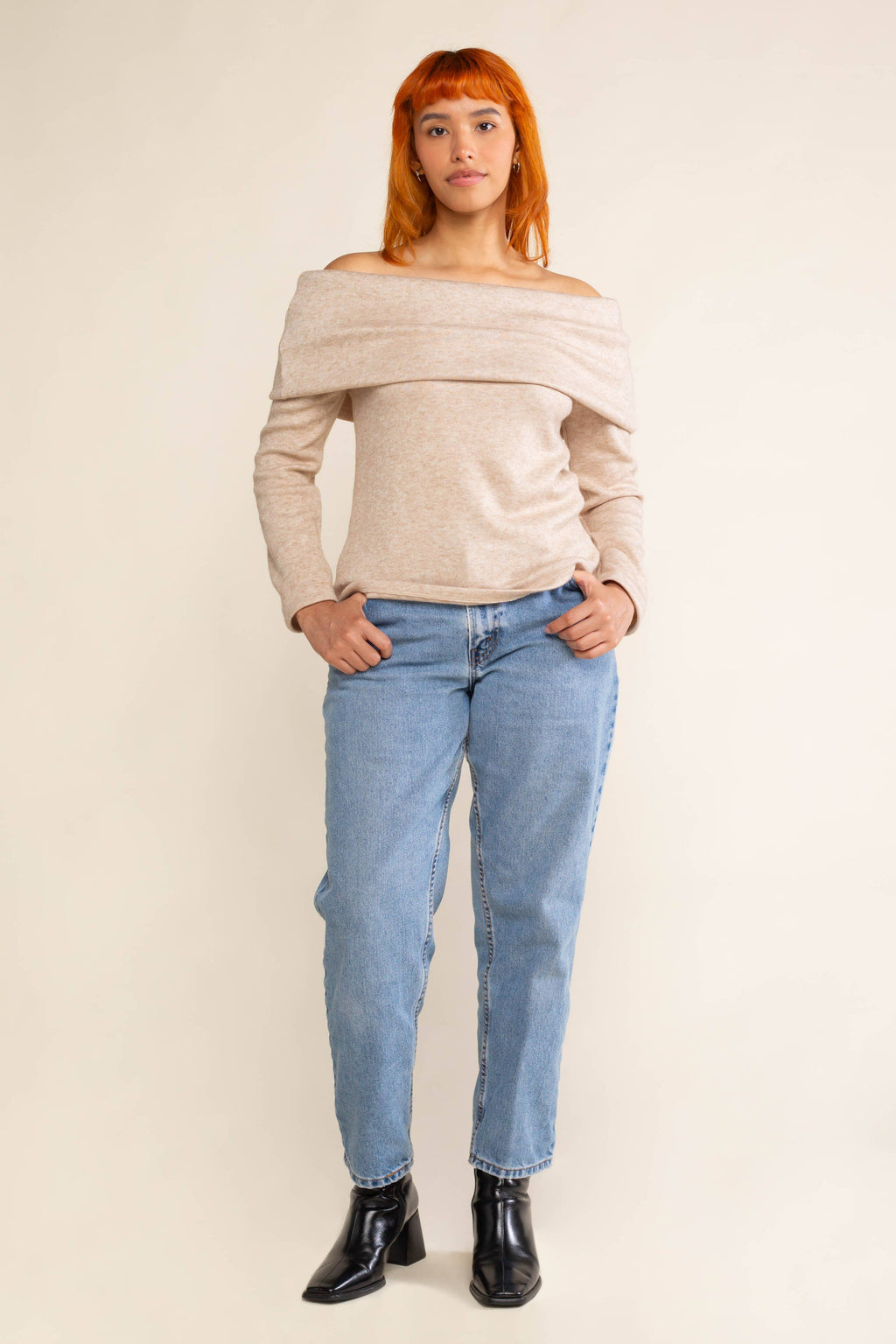 Reece | Heavy Knit Off Shoulder Top