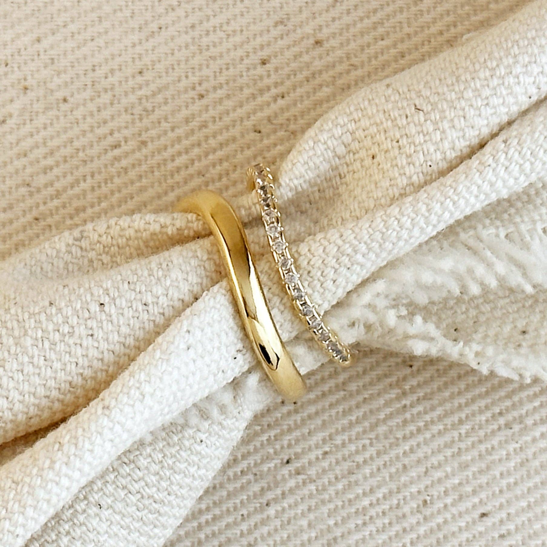 18k Gold Filled Stackable Wave Ring