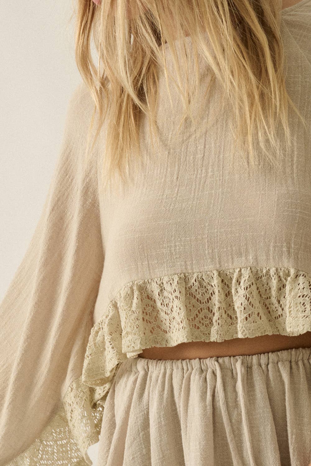 Calliope | 100% Cotton Lace Cropped Top
