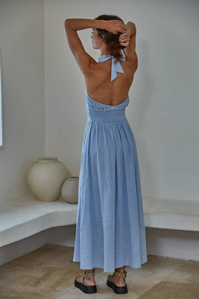 Grace | Woven 100% Cotton Flare Midi Dress