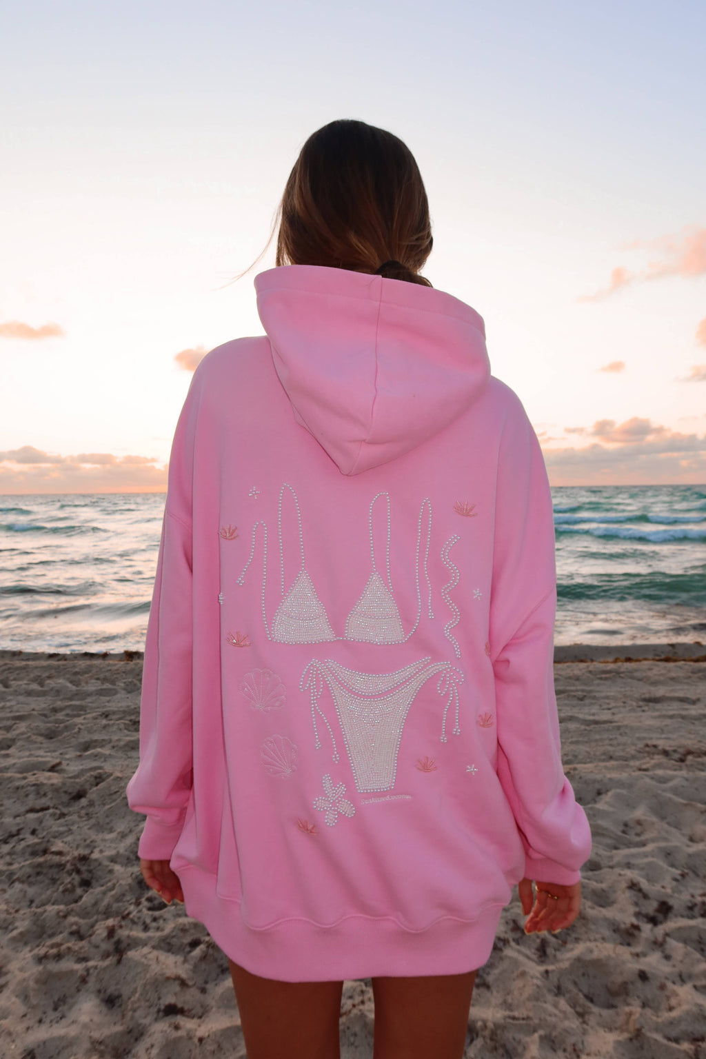 Lottie | Pink Bikini Beaded Hoodie