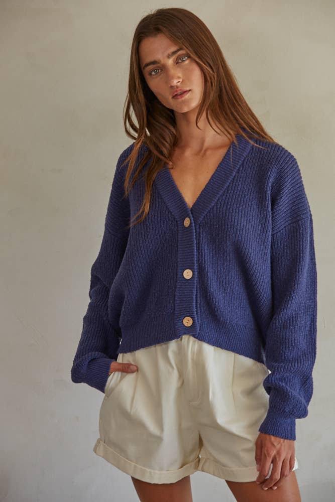 Juno | Knit Cotton Sweater Button Down Cardigan