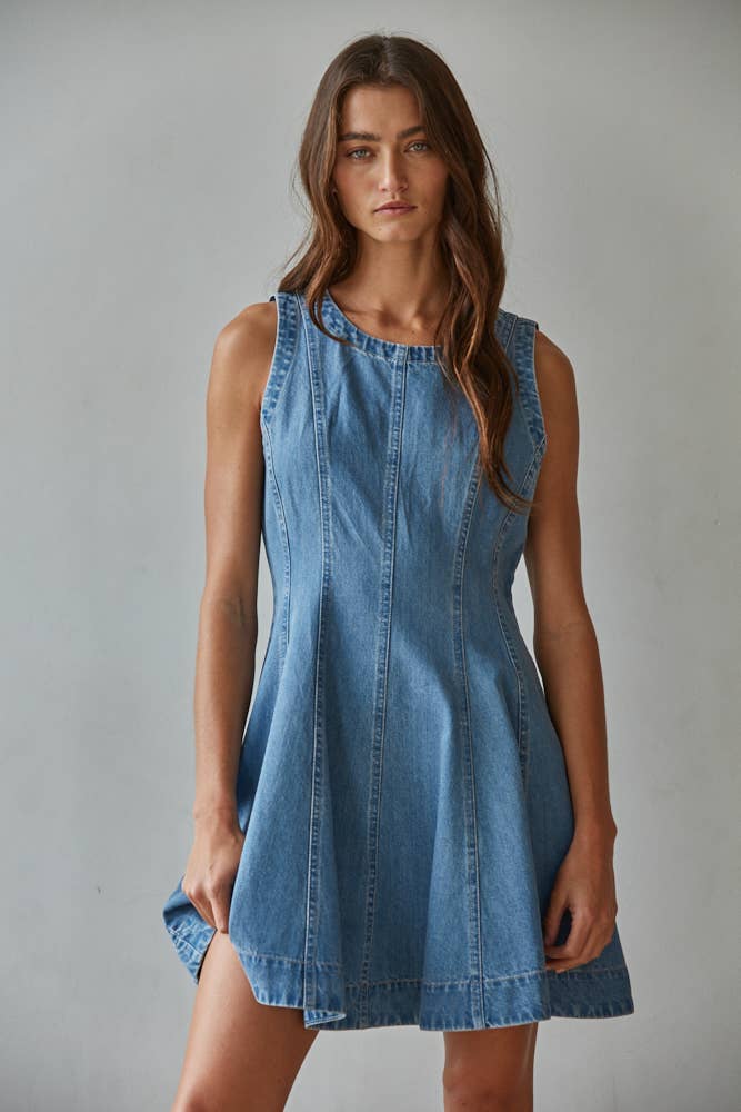 Hadley | Denim Cotton Mini Dress