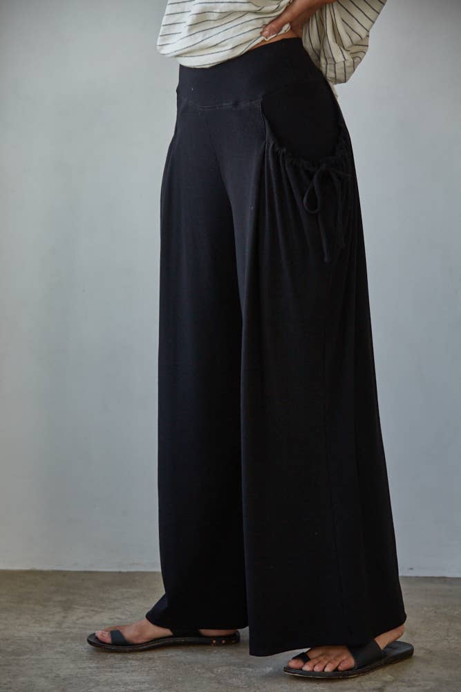 Leni | Knit Cotton Modal Spandex Wide Leg Pants