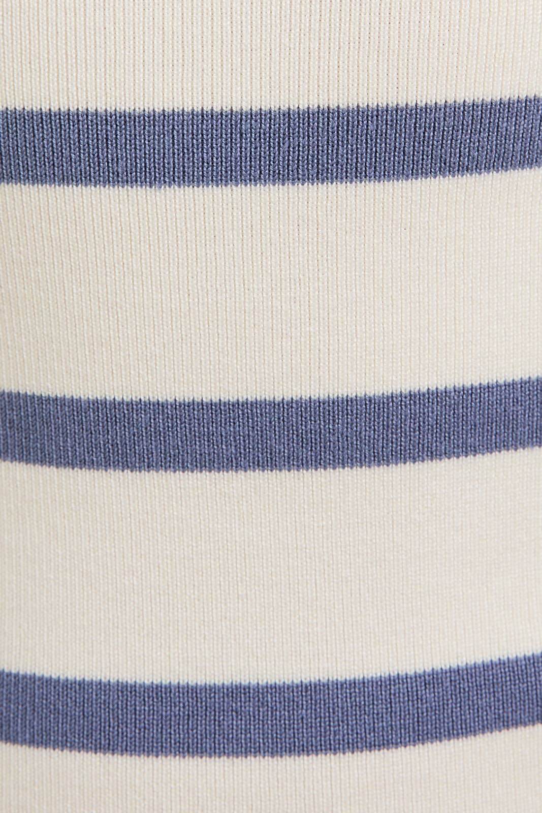 Coa | Round Neck Long Sleeve Stripe Knit Bodysuit