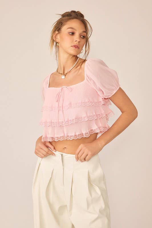 Ballerina | Pleated Tired Chiffon Top