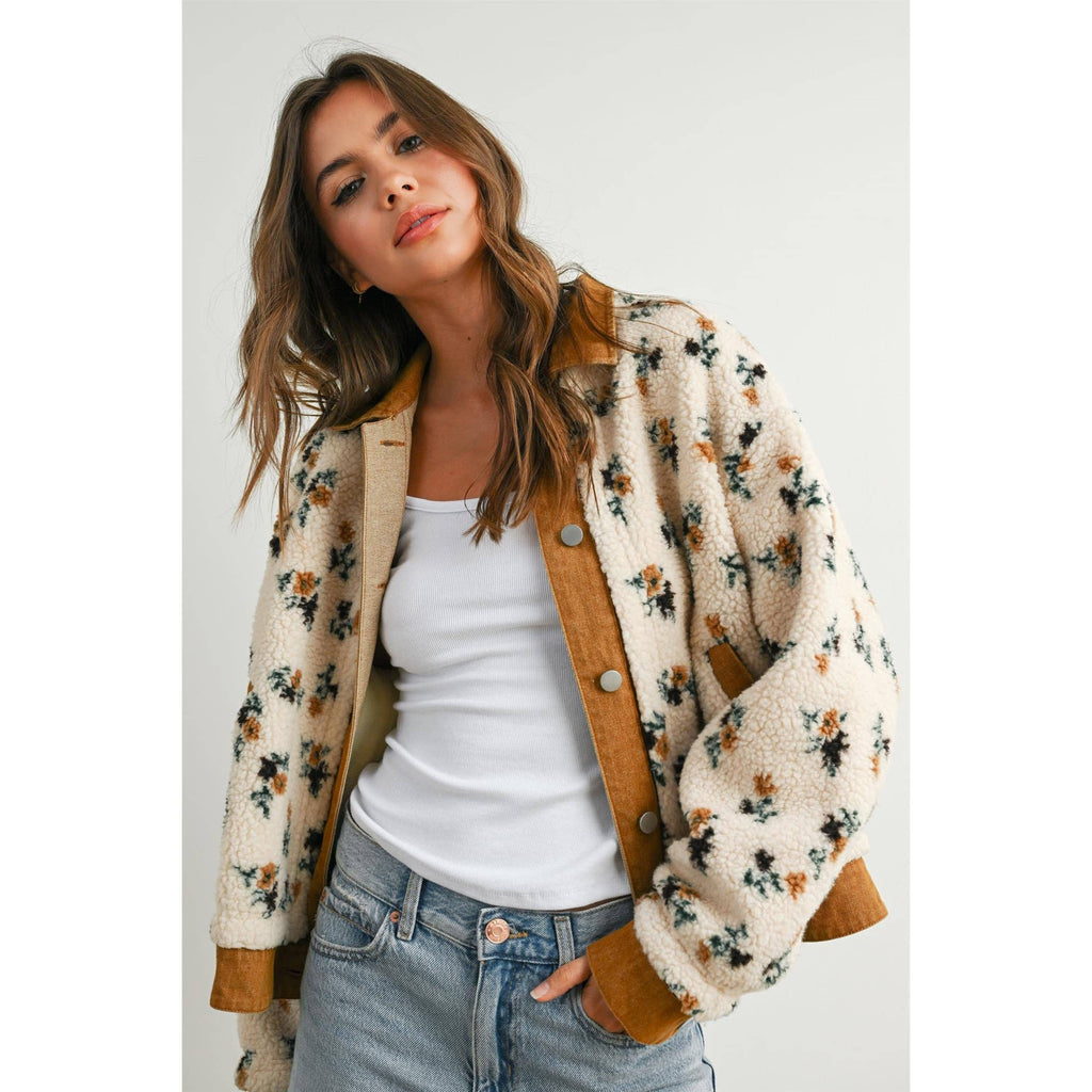 Elaine | Floral Collared Button-Down Jacket