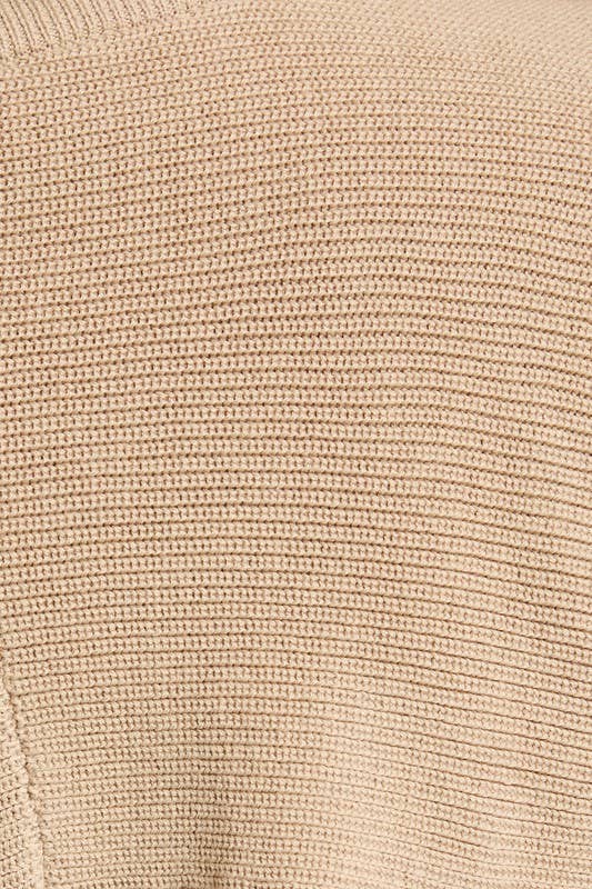 Long Sleeve Crew Neck Ribbed Open Back Sweater